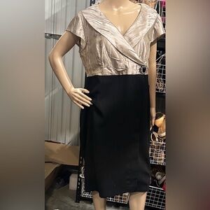 Dana Kay Black and Tan Midi Dress